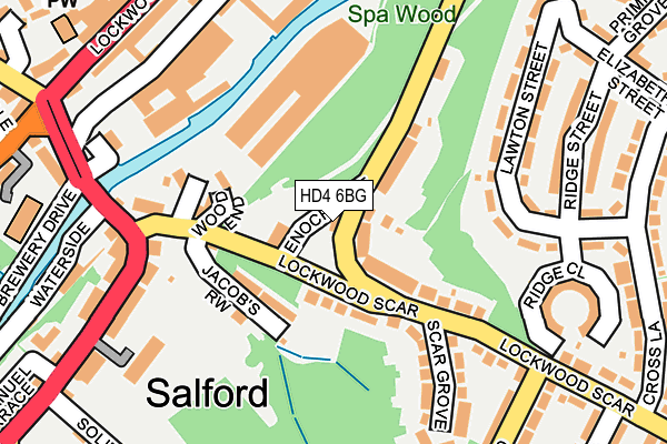 HD4 6BG map - OS OpenMap – Local (Ordnance Survey)