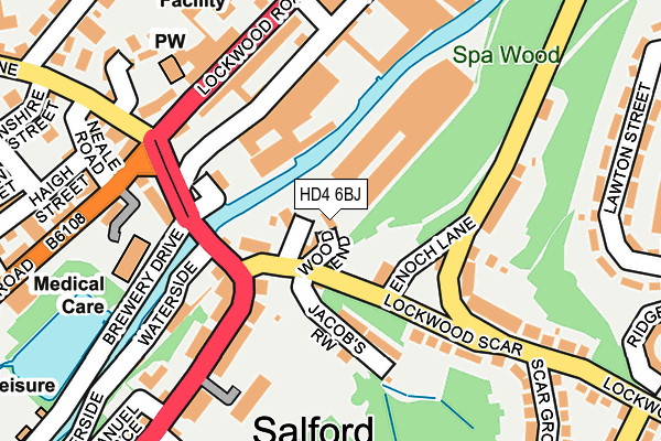 HD4 6BJ map - OS OpenMap – Local (Ordnance Survey)