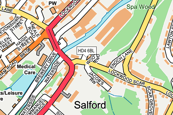 HD4 6BL map - OS OpenMap – Local (Ordnance Survey)