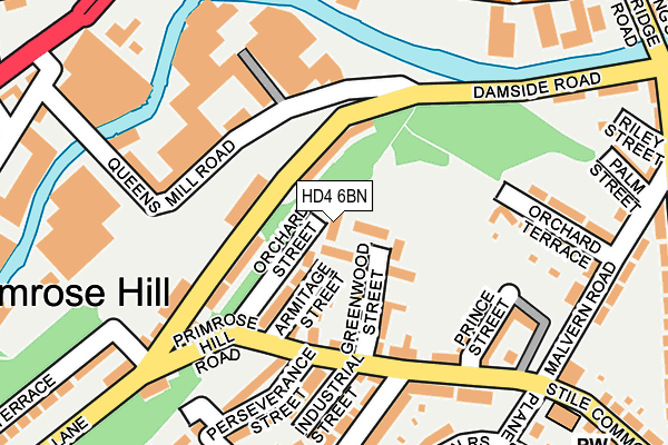 HD4 6BN map - OS OpenMap – Local (Ordnance Survey)