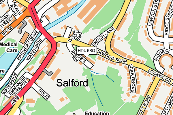 HD4 6BQ map - OS OpenMap – Local (Ordnance Survey)