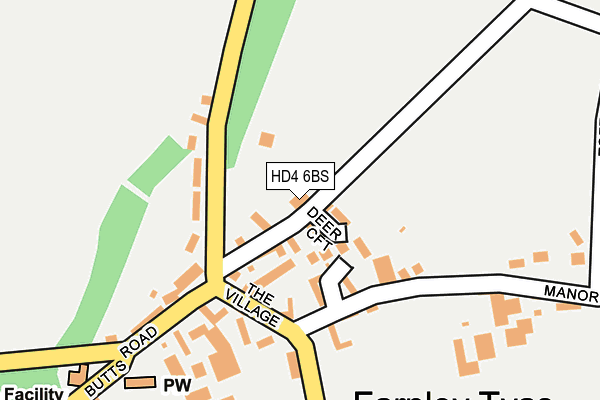 HD4 6BS map - OS OpenMap – Local (Ordnance Survey)