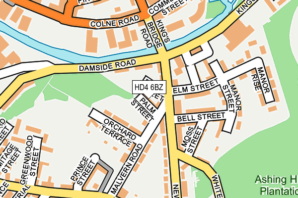 HD4 6BZ map - OS OpenMap – Local (Ordnance Survey)