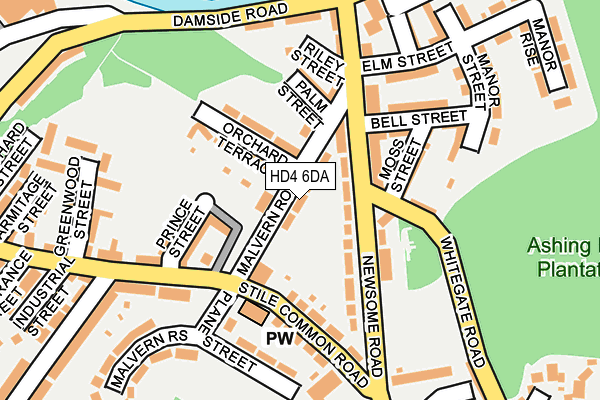 HD4 6DA map - OS OpenMap – Local (Ordnance Survey)