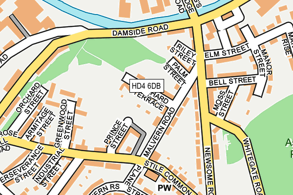 HD4 6DB map - OS OpenMap – Local (Ordnance Survey)