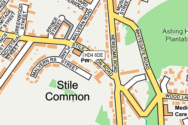 HD4 6DE map - OS OpenMap – Local (Ordnance Survey)