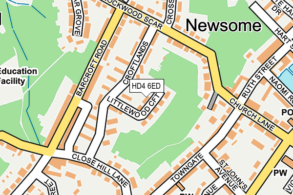 HD4 6ED map - OS OpenMap – Local (Ordnance Survey)