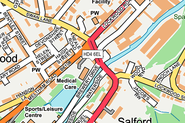 HD4 6EL map - OS OpenMap – Local (Ordnance Survey)