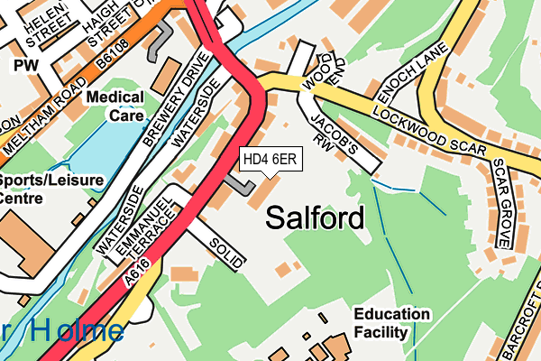 HD4 6ER map - OS OpenMap – Local (Ordnance Survey)