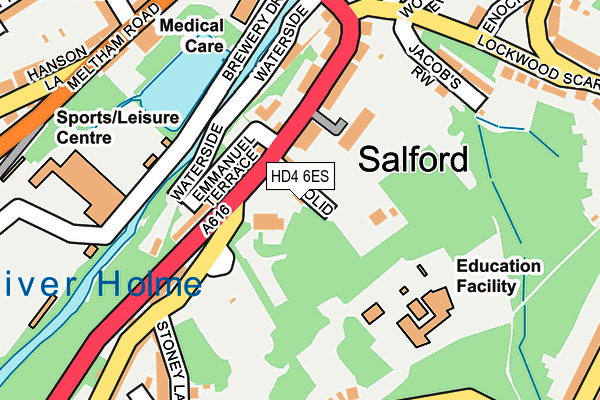 HD4 6ES map - OS OpenMap – Local (Ordnance Survey)