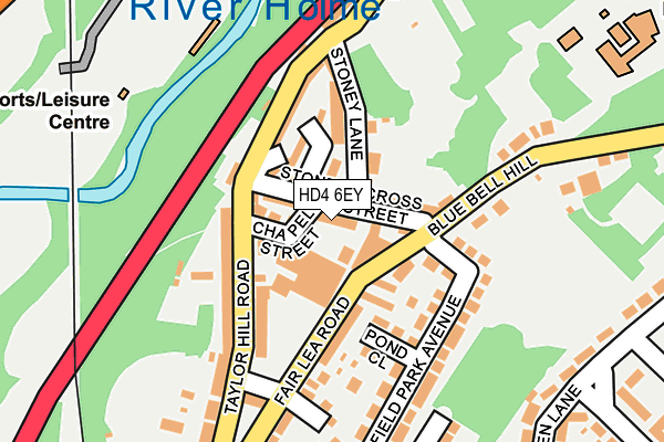 HD4 6EY map - OS OpenMap – Local (Ordnance Survey)