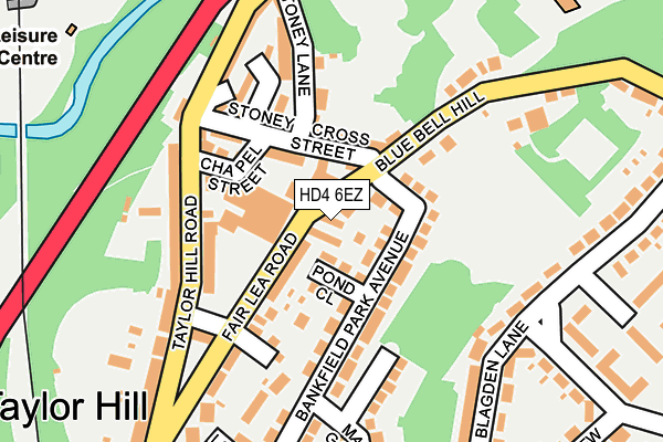 HD4 6EZ map - OS OpenMap – Local (Ordnance Survey)