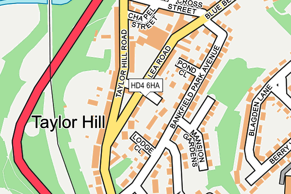 HD4 6HA map - OS OpenMap – Local (Ordnance Survey)