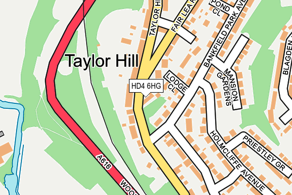 HD4 6HG map - OS OpenMap – Local (Ordnance Survey)