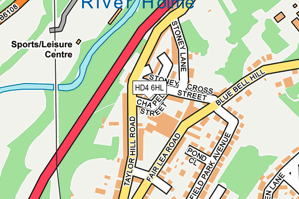 HD4 6HL map - OS OpenMap – Local (Ordnance Survey)