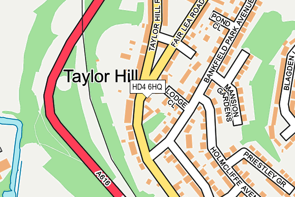 HD4 6HQ map - OS OpenMap – Local (Ordnance Survey)