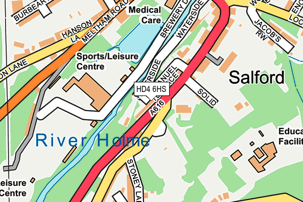 HD4 6HS map - OS OpenMap – Local (Ordnance Survey)