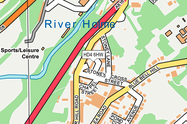 HD4 6HW map - OS OpenMap – Local (Ordnance Survey)