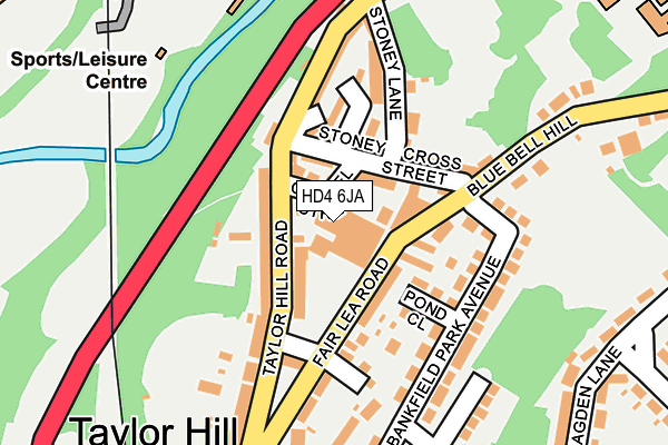 HD4 6JA map - OS OpenMap – Local (Ordnance Survey)