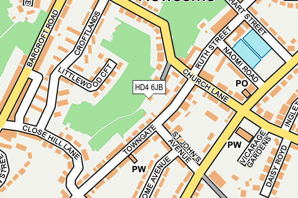 HD4 6JB map - OS OpenMap – Local (Ordnance Survey)