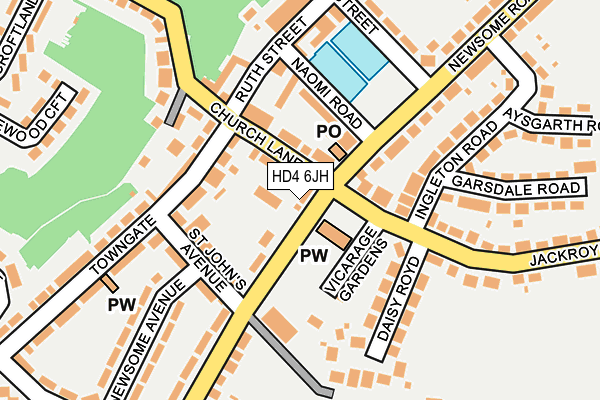HD4 6JH map - OS OpenMap – Local (Ordnance Survey)