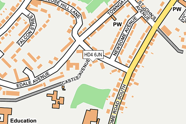 HD4 6JN map - OS OpenMap – Local (Ordnance Survey)