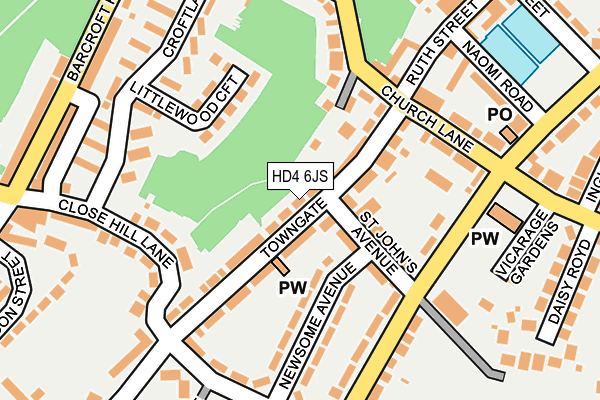 HD4 6JS map - OS OpenMap – Local (Ordnance Survey)