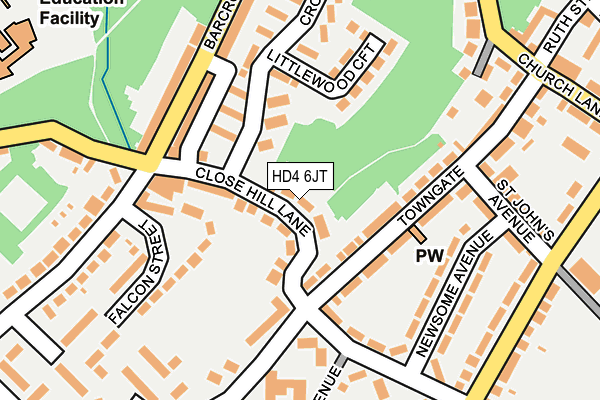 HD4 6JT map - OS OpenMap – Local (Ordnance Survey)