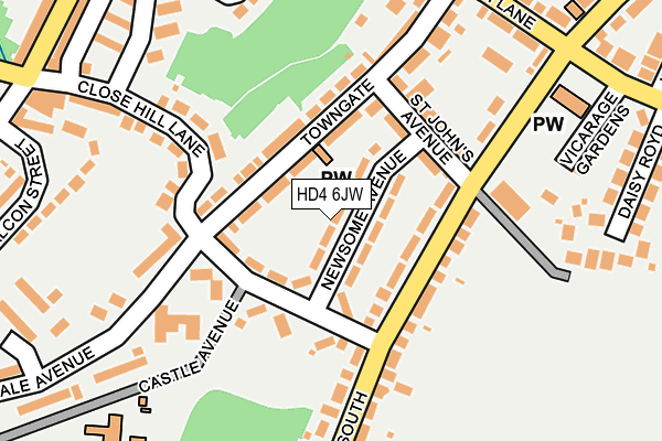 HD4 6JW map - OS OpenMap – Local (Ordnance Survey)