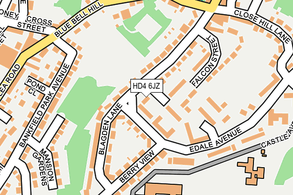 HD4 6JZ map - OS OpenMap – Local (Ordnance Survey)