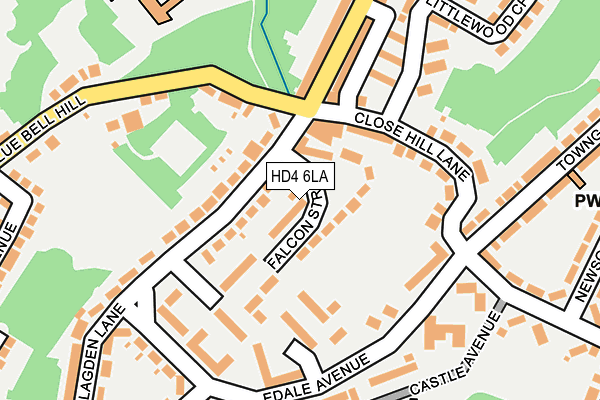 HD4 6LA map - OS OpenMap – Local (Ordnance Survey)