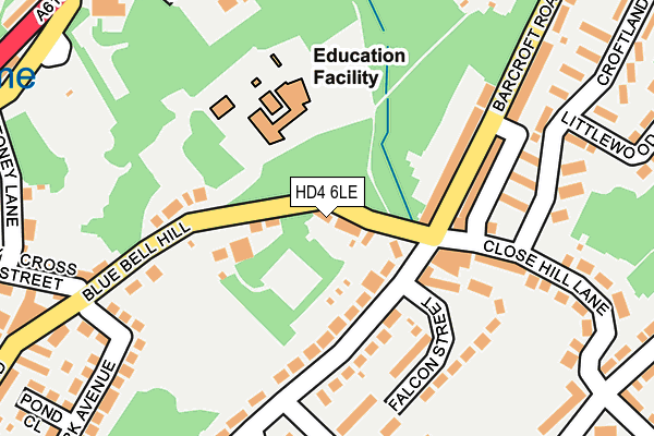 HD4 6LE map - OS OpenMap – Local (Ordnance Survey)