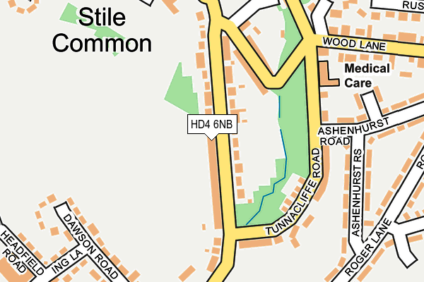 HD4 6NB map - OS OpenMap – Local (Ordnance Survey)