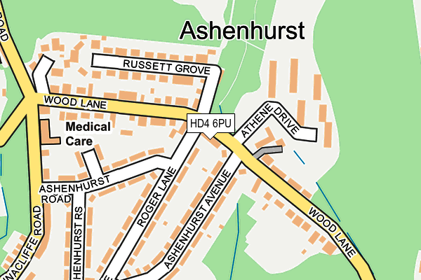 HD4 6PU map - OS OpenMap – Local (Ordnance Survey)