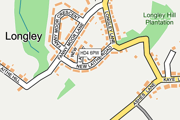 HD4 6PW map - OS OpenMap – Local (Ordnance Survey)