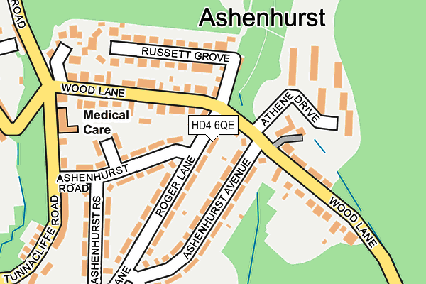 HD4 6QE map - OS OpenMap – Local (Ordnance Survey)