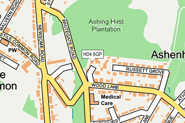 HD4 6QP map - OS OpenMap – Local (Ordnance Survey)