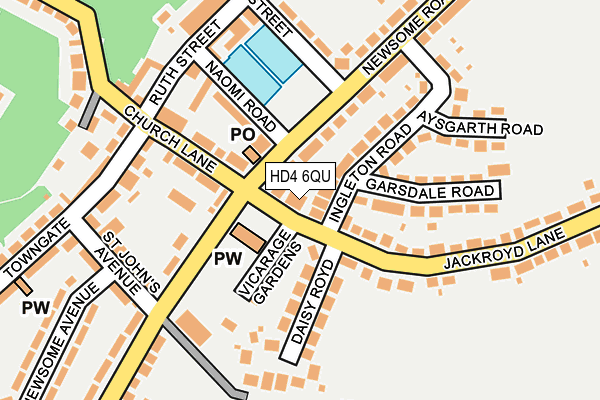 HD4 6QU map - OS OpenMap – Local (Ordnance Survey)