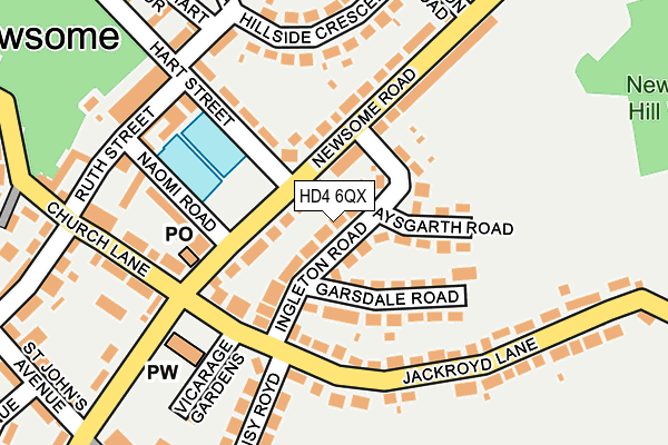 HD4 6QX map - OS OpenMap – Local (Ordnance Survey)