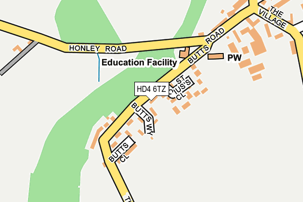 HD4 6TZ map - OS OpenMap – Local (Ordnance Survey)