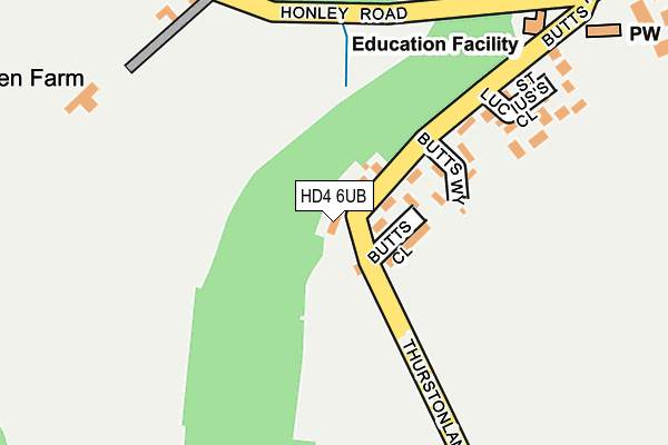 HD4 6UB map - OS OpenMap – Local (Ordnance Survey)