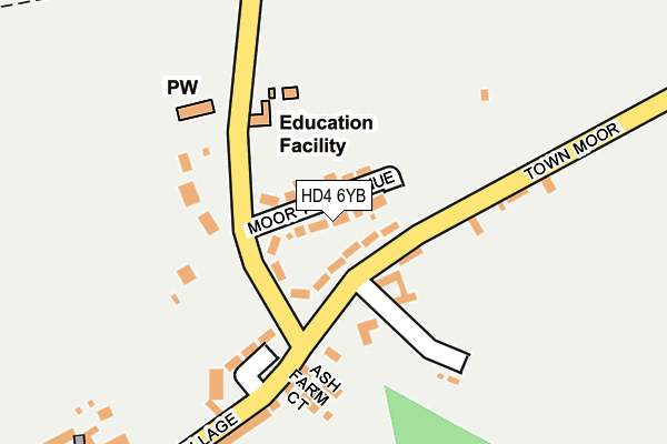 HD4 6YB map - OS OpenMap – Local (Ordnance Survey)