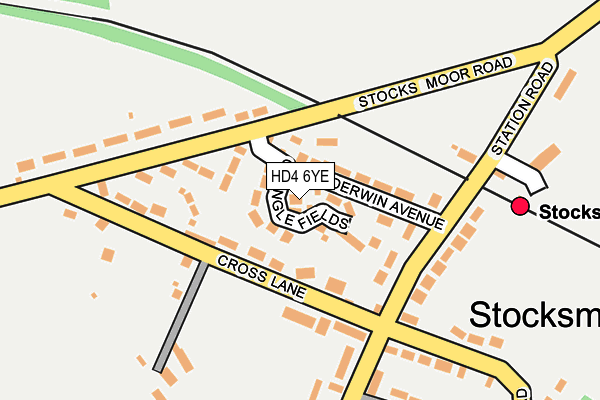 HD4 6YE map - OS OpenMap – Local (Ordnance Survey)