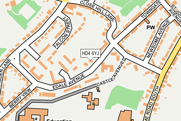 HD4 6YJ map - OS OpenMap – Local (Ordnance Survey)