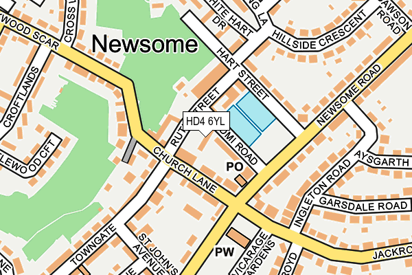 HD4 6YL map - OS OpenMap – Local (Ordnance Survey)