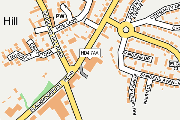 HD4 7AA map - OS OpenMap – Local (Ordnance Survey)