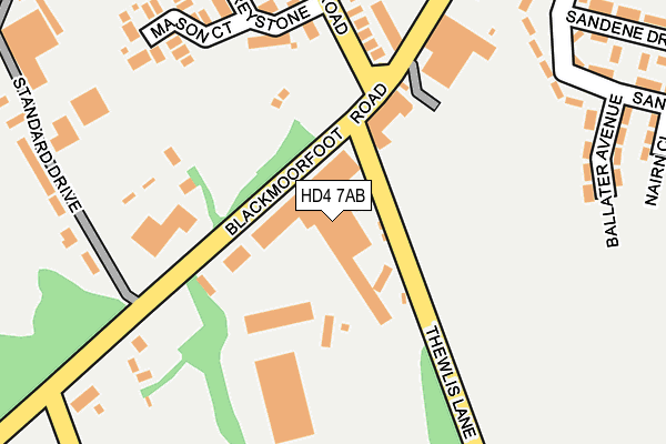 HD4 7AB map - OS OpenMap – Local (Ordnance Survey)
