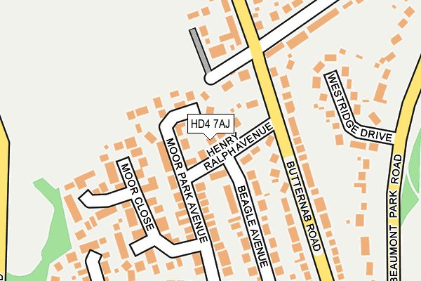 HD4 7AJ map - OS OpenMap – Local (Ordnance Survey)