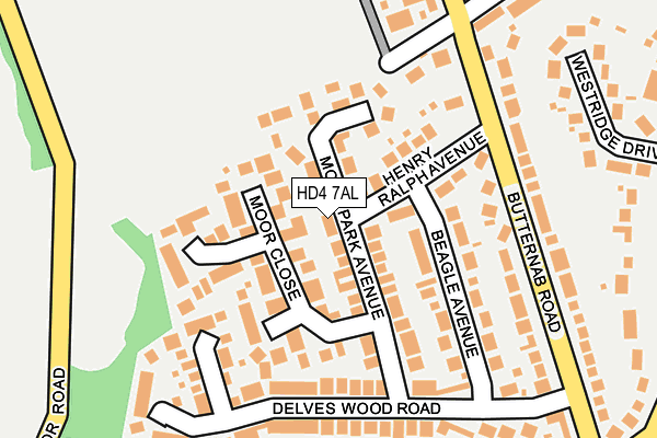 HD4 7AL map - OS OpenMap – Local (Ordnance Survey)