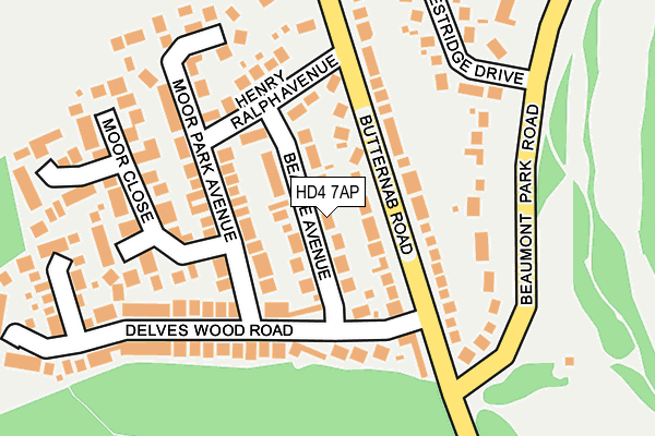 HD4 7AP map - OS OpenMap – Local (Ordnance Survey)